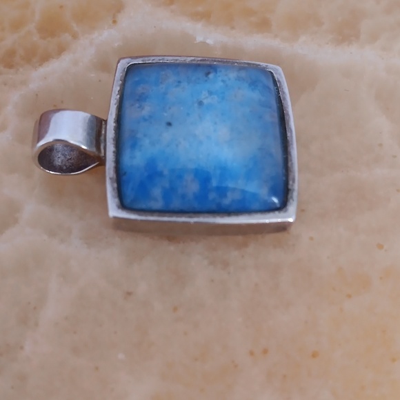 Vintage Barse Lapis Lazuli Sterling Silver Square Pendant - Picture 8 of 11